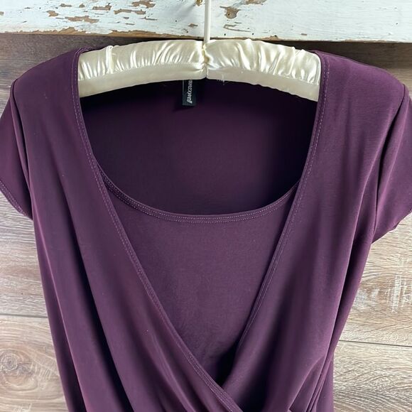 Jason Maxwell Ladies Drape Cinched Blouse, Size Medium, Plum Purple - Picture 5 of 8